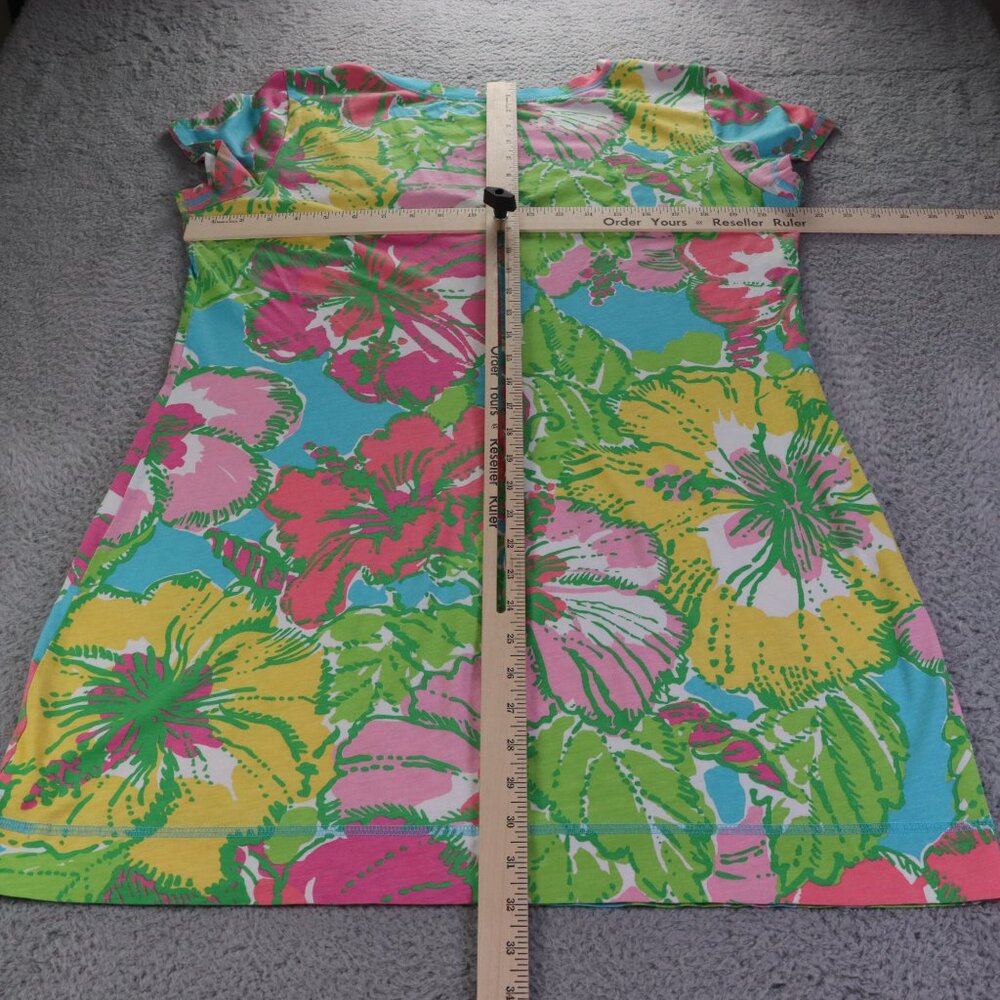 Lilly Pulitzer Britton T-Shirt Dress Womens XL Multicolor Floral Beach Tropical - Picture 7 of 9